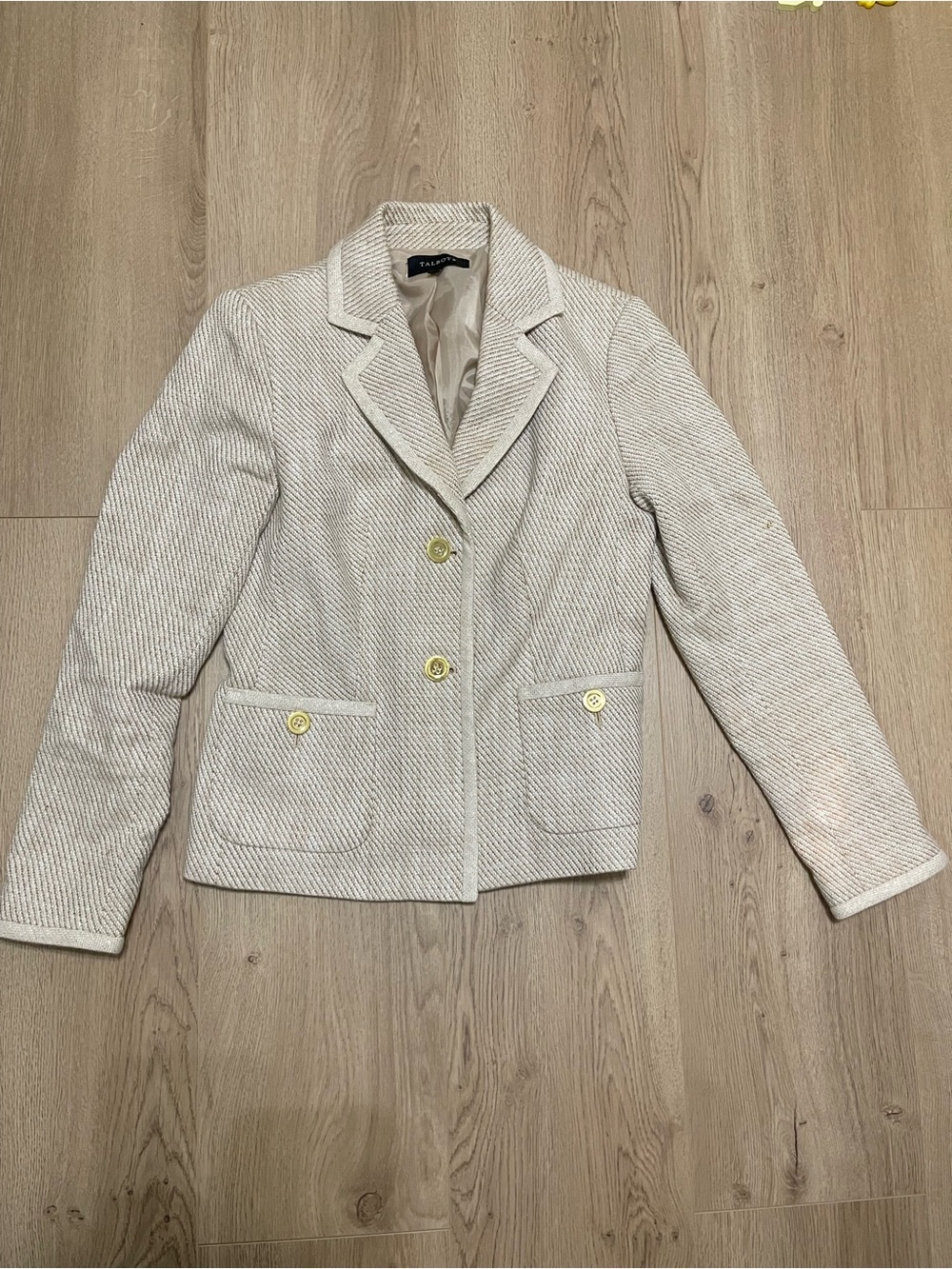 Talbots Cream Textured Women's Blazer Jacket (4)